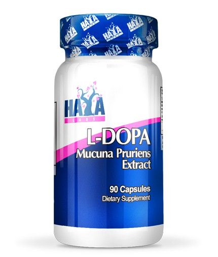 L-DOPA, Extracto de Mucuna Pruriens envase de 90 cápsulas de la marca Haya Labs (Complejos H Crecimiento)