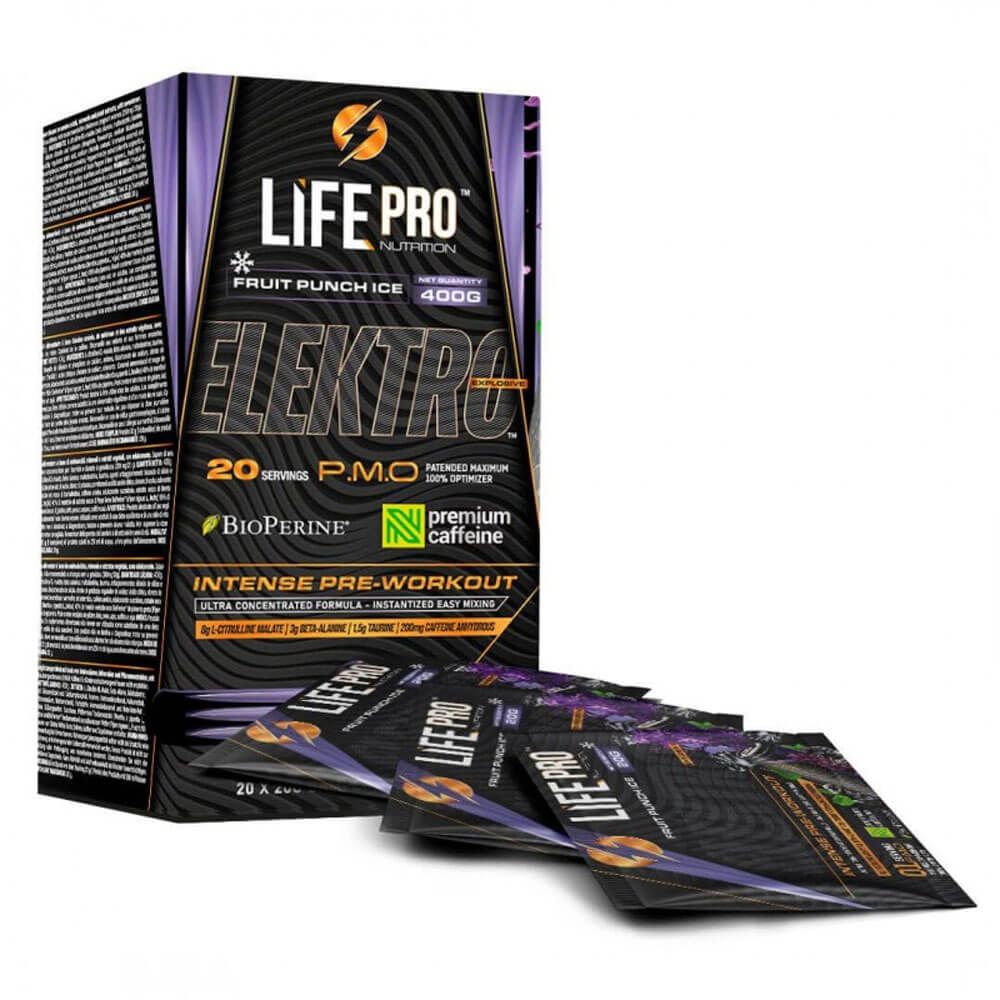 Elektro presentación de 20x20g en la categoría pre entreno de la marca LifePRO