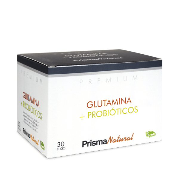 Glutamina + Probioticos envase de 30 sticks de la marca Prisma Natural
