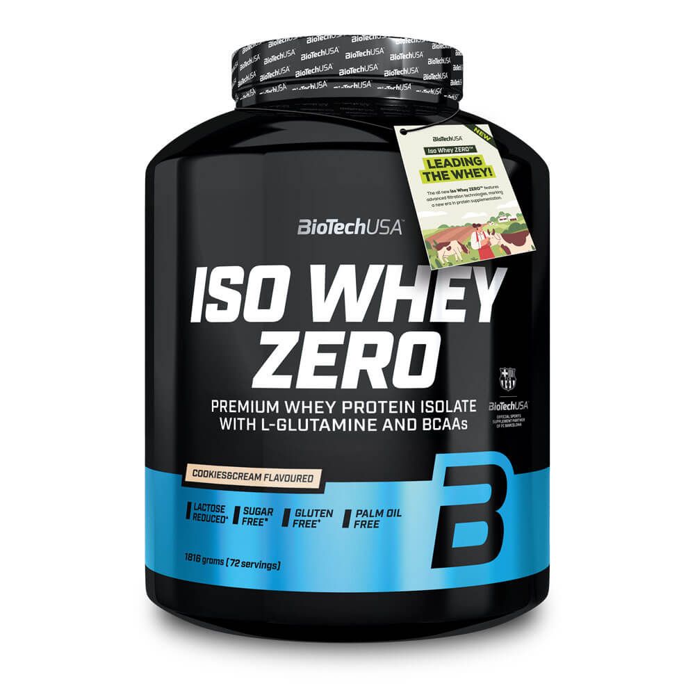 Iso Whey Zero bote de 1816g complemento alimenticio de proteína de aislado de suero isolate de la marca Biotech USA