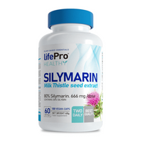 Silimarina de 120 cápsulas veganas de la marca LifePRO en la categoría protectores hepáticos