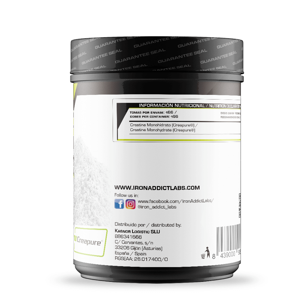 Creatina envase de creapureÂ® de la marca Iron Addict Labs en la categorÃ­a creatina monohidrato