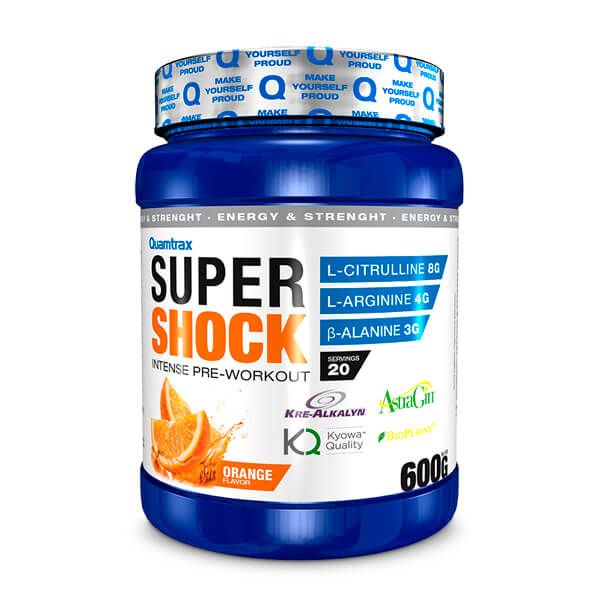 Super Shock de 600g de la marca Quamtrax de la categoría pre entreno
