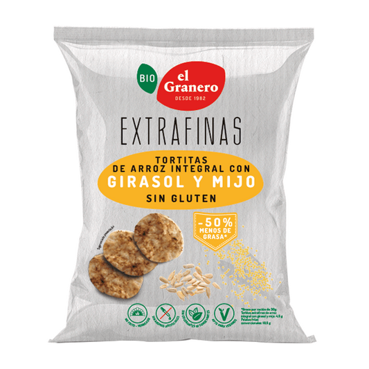 El Granero Integral Whole Grain Rice Cakes with Sunflower and Millet from the brand El Granero Integral in The Whole Grain Granary
