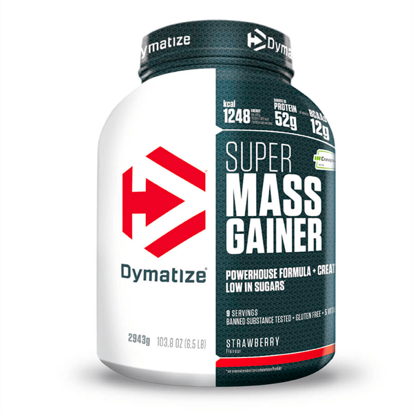 Super Mass Gainer en 2943g hecho por Dymatize - ganadores de peso con proteína
