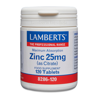 Zinc 25mg de 120 tabletas por Lamberts en la sección de minerales