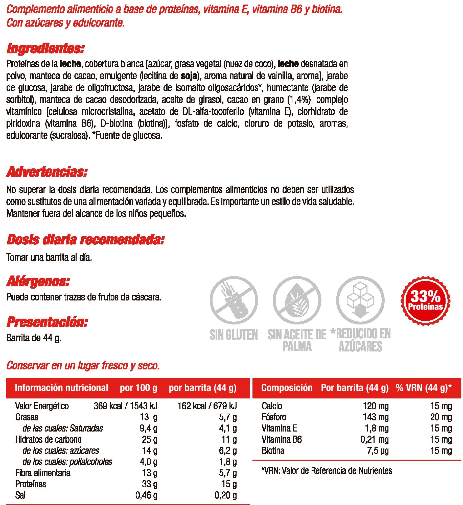 Información nutricional
