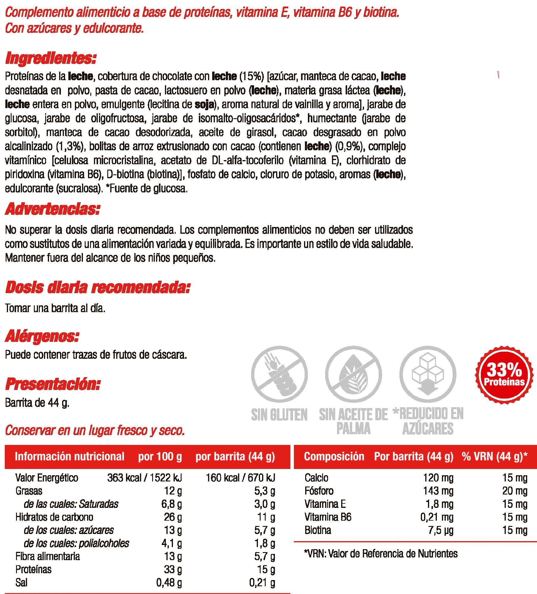 Información nutricional