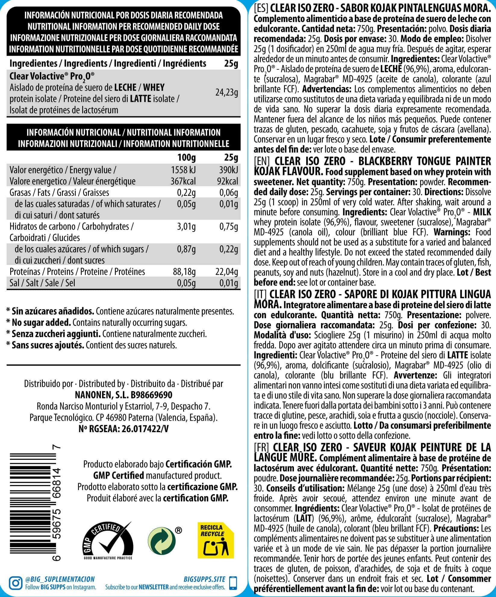 Información nutricional