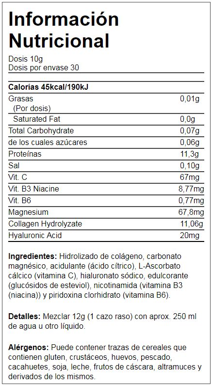 Información nutricional