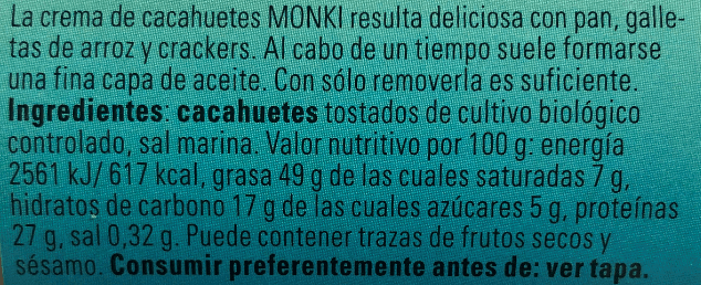 Información nutricional
