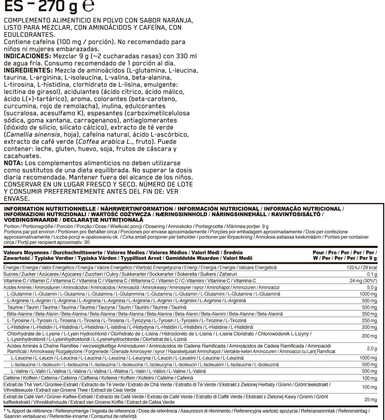 Información nutricional