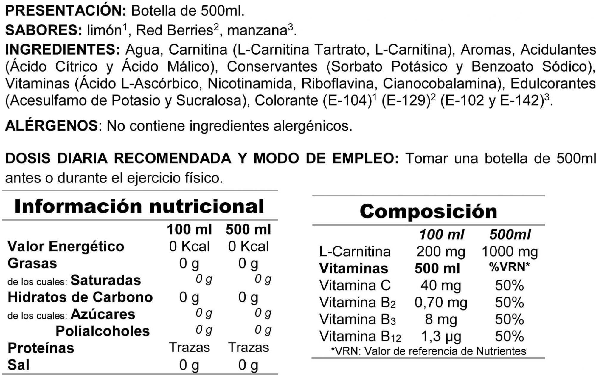 Información nutricional