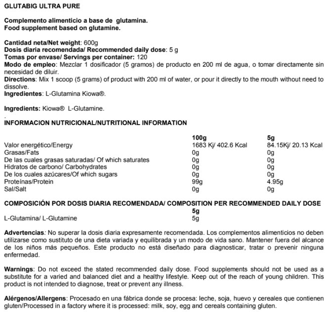 Información nutricional