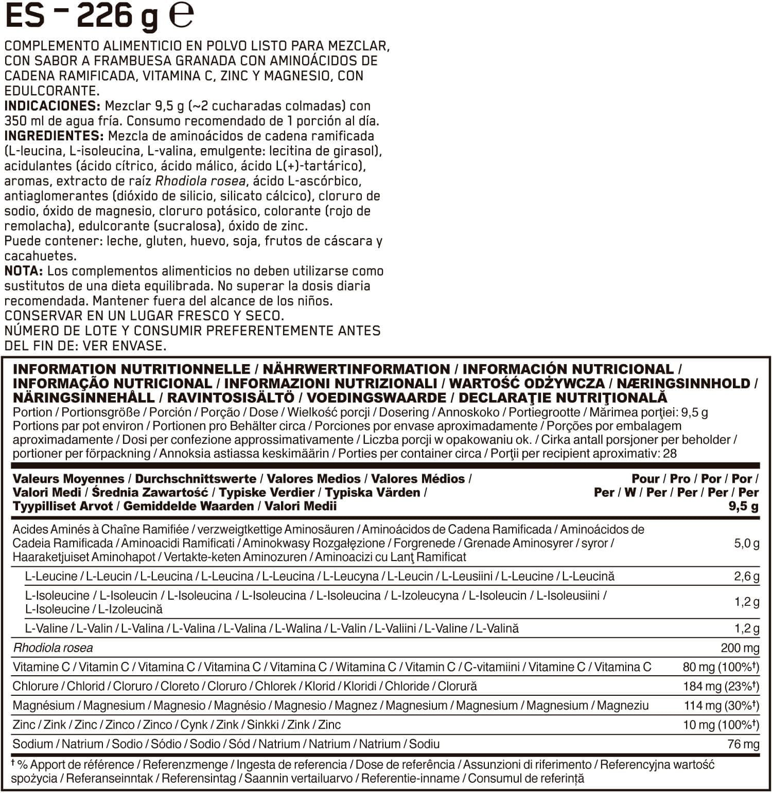 Información nutricional