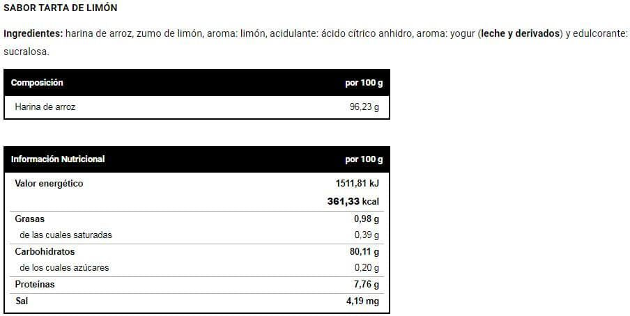 Información nutricional