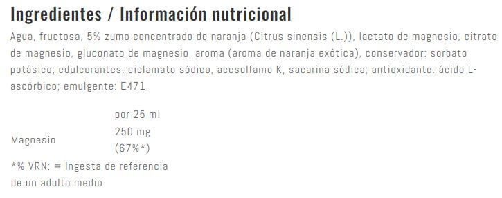 Información nutricional