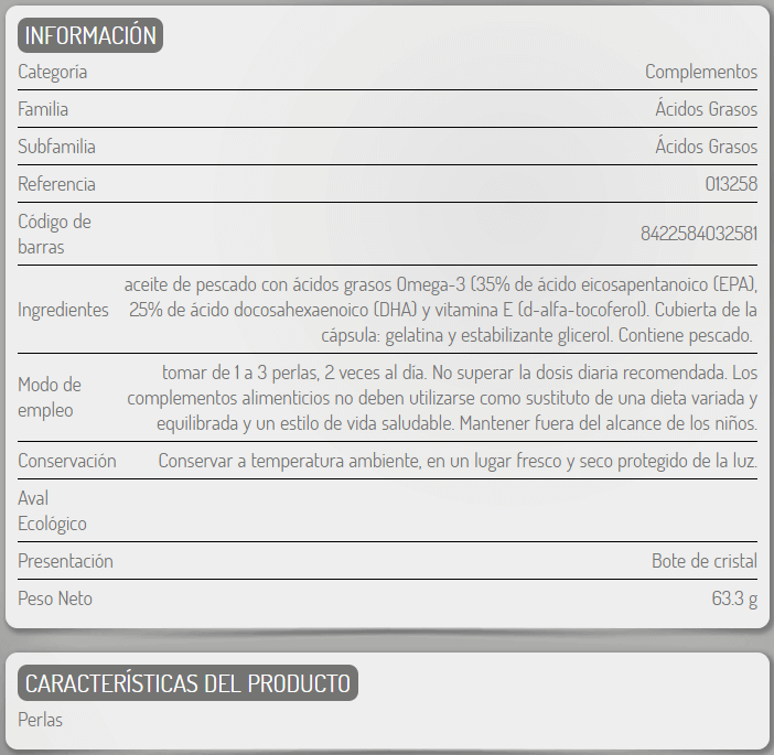 Información nutricional
