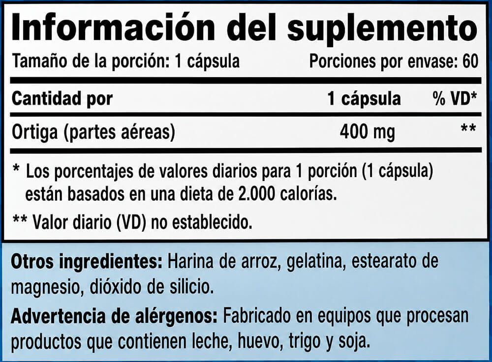 Información nutricional