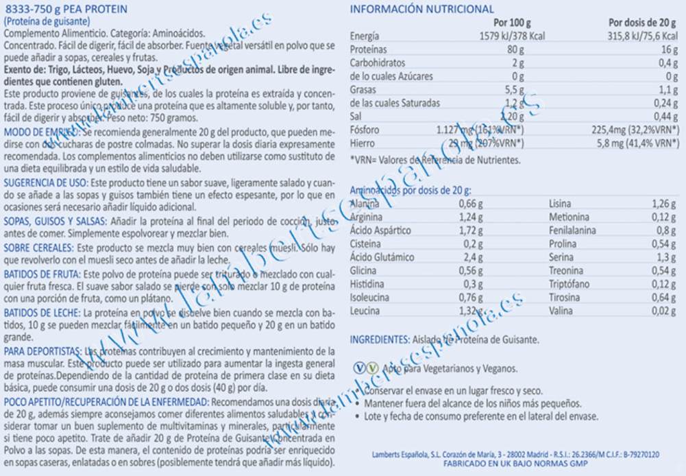Información nutricional