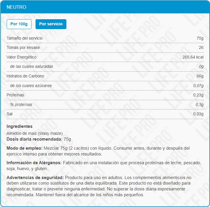 Información nutricional