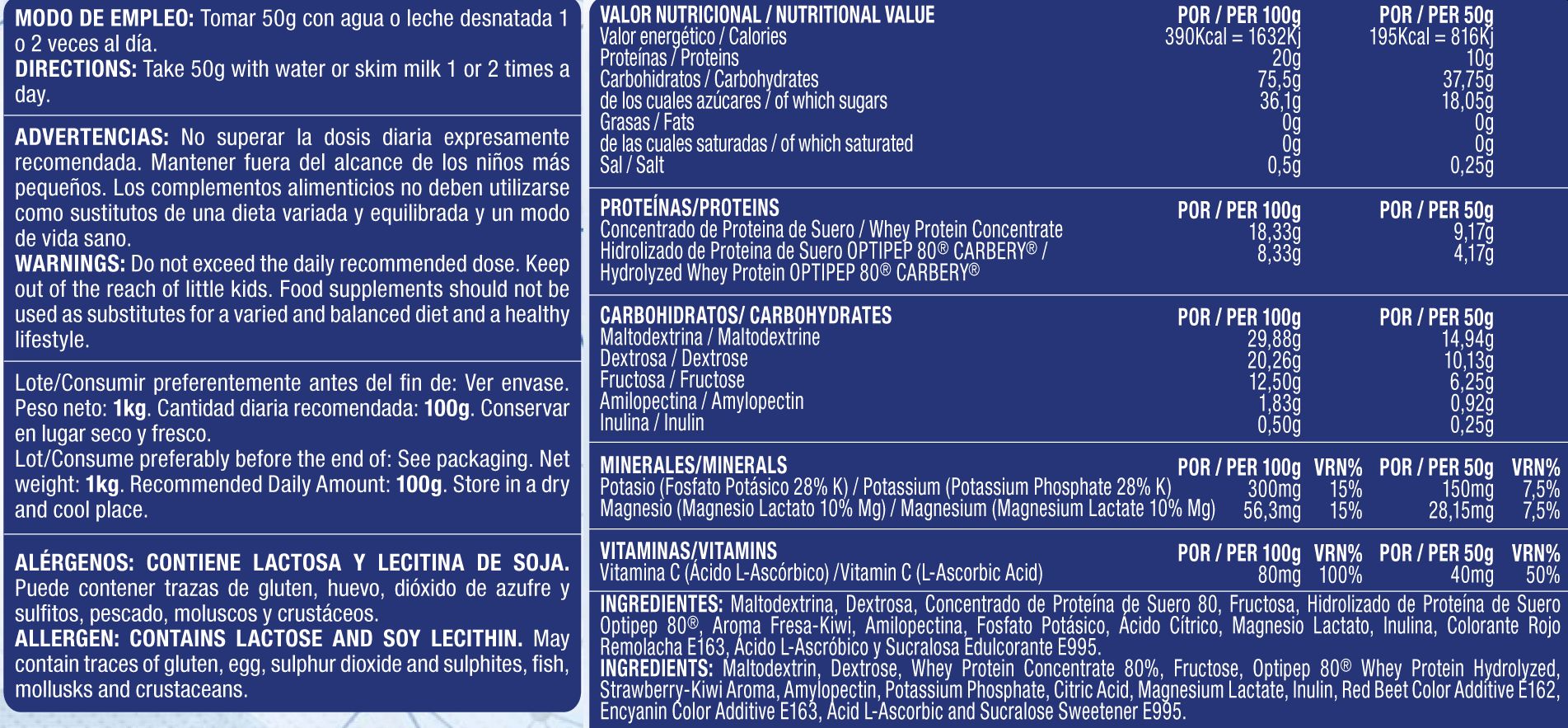 Información nutricional