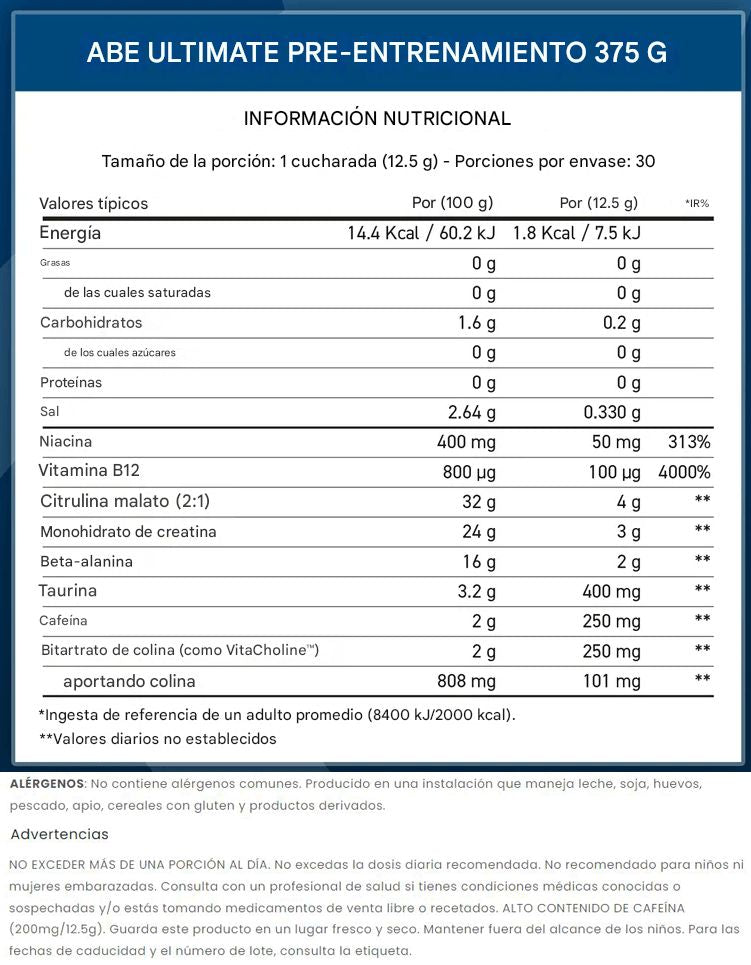 Información nutricional