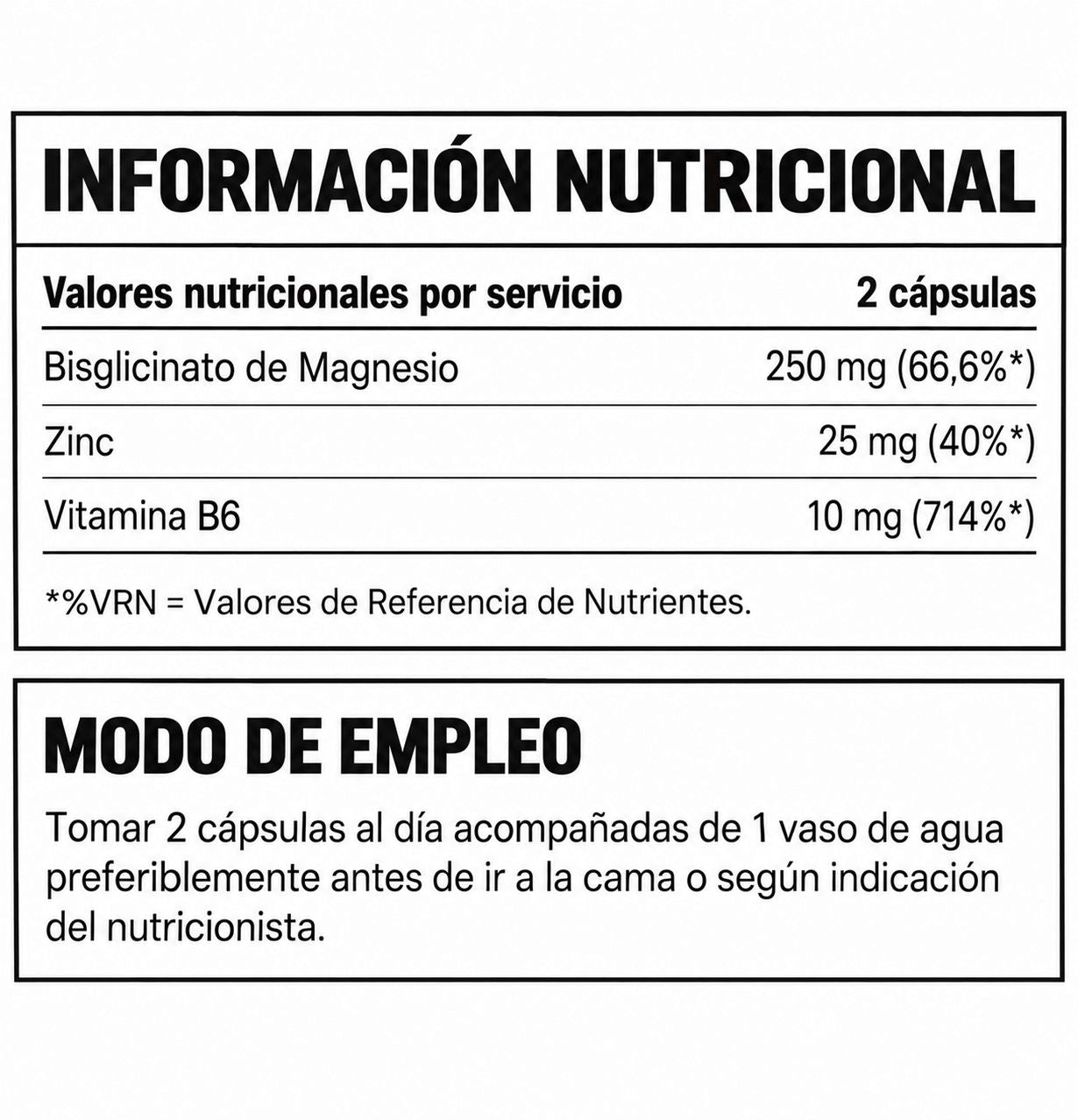 Información nutricional