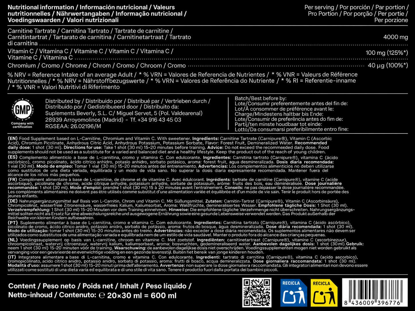 Información nutricional